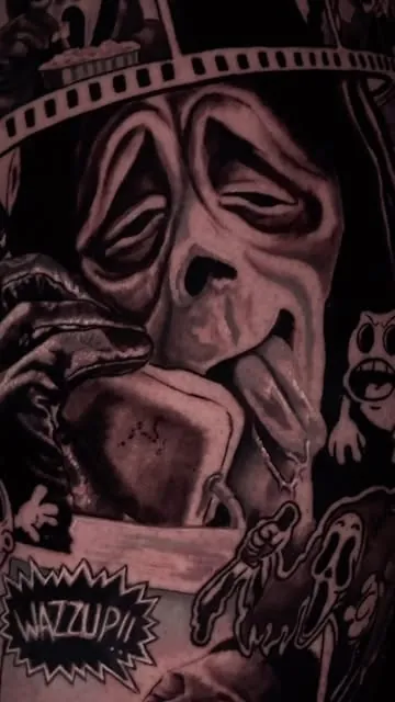 Cartoon do filme Pânico com a frase Wazzup